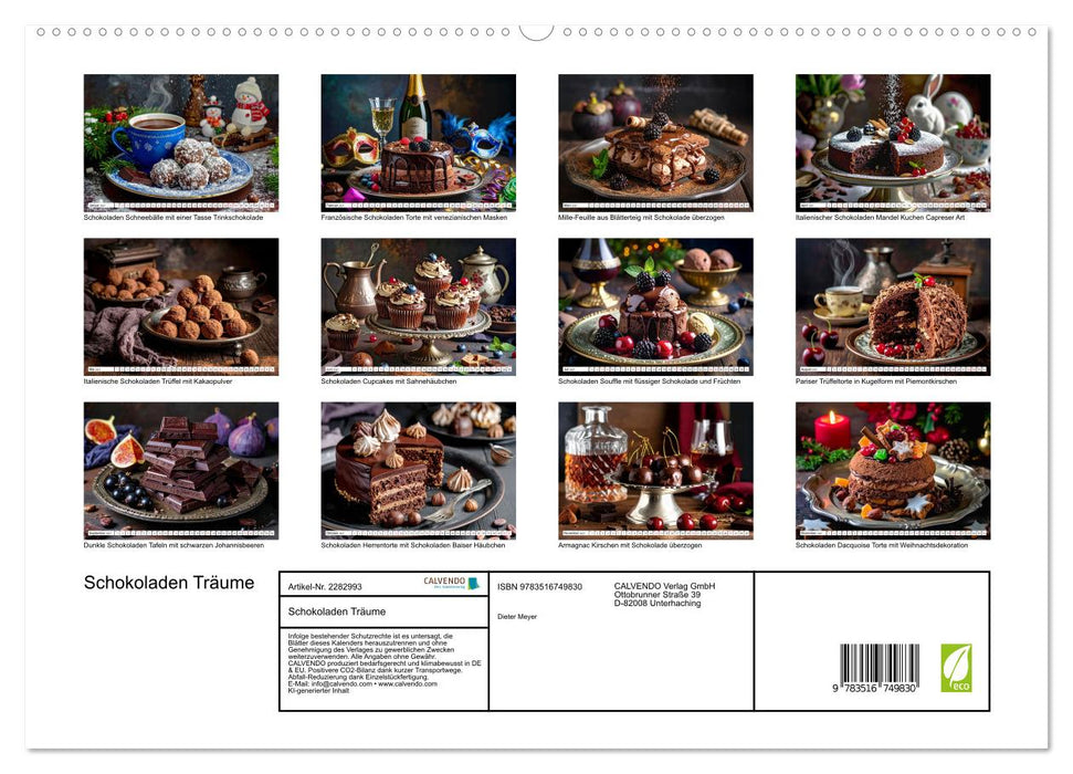 Schokoladen Träume (CALVENDO Premium Wandkalender 2027)