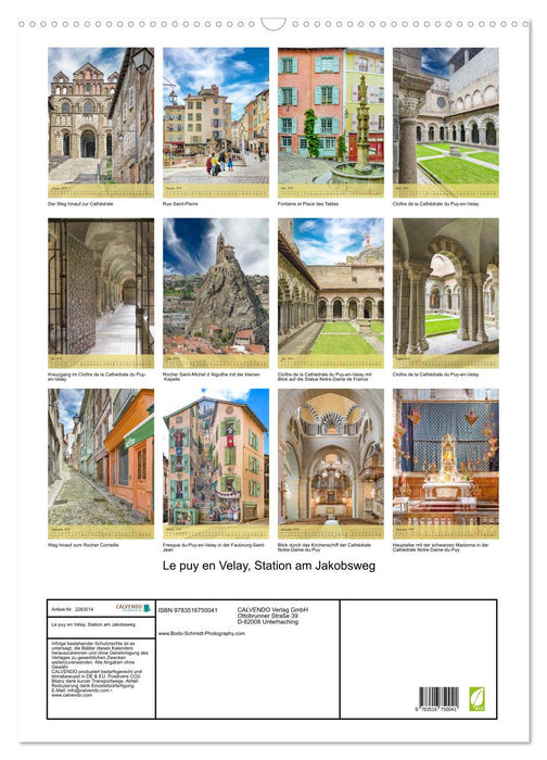 Le puy en Velay, Station am Jakobsweg (CALVENDO Wandkalender 2027)
