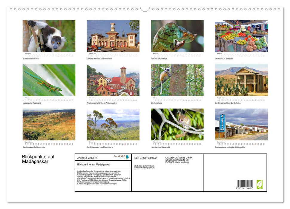 Blickpunkte auf Madagaskar (CALVENDO Wandkalender 2027)