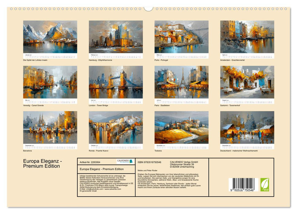 Europa Eleganz - Premium Edition (CALVENDO Premium Wandkalender 2027)