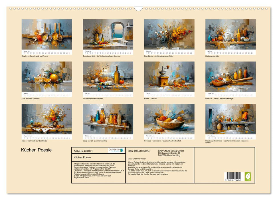 Küchen Poesie (CALVENDO Wandkalender 2027)