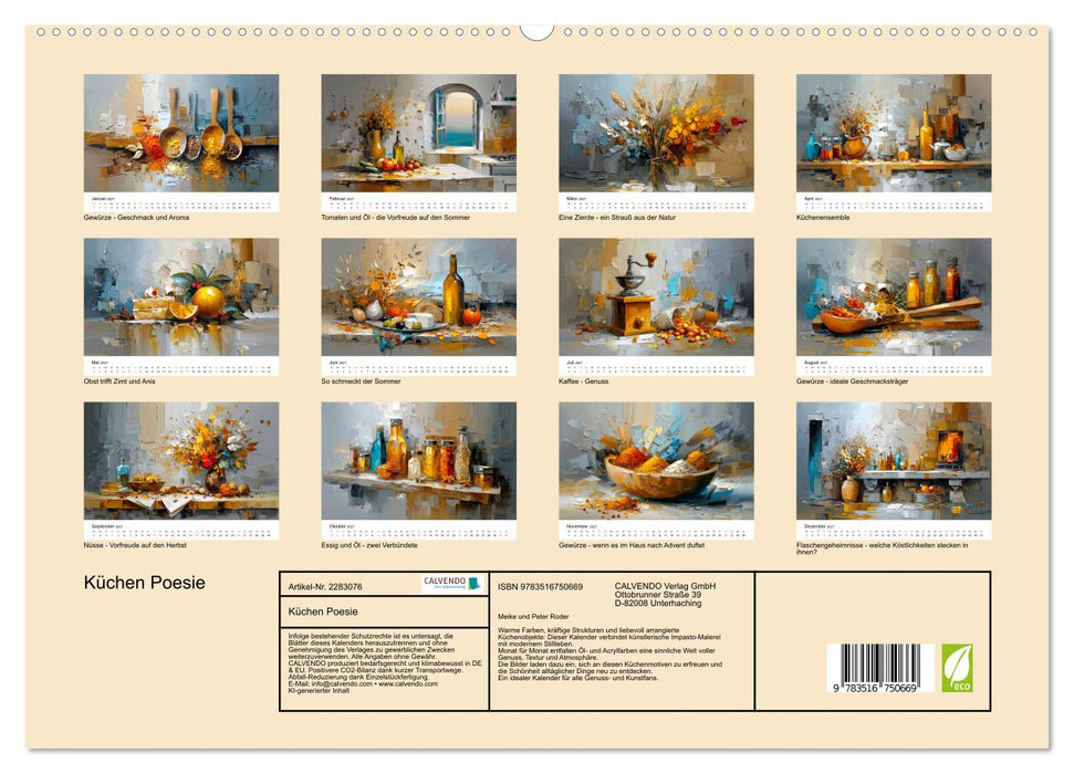 Küchen Poesie (CALVENDO Premium Wandkalender 2027)