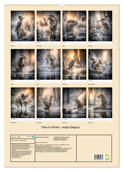 Tiere im Winter - eisige Eleganz (CALVENDO Wandkalender 2027)