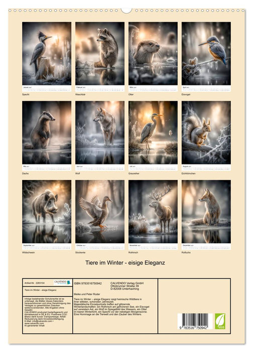 Tiere im Winter - eisige Eleganz (CALVENDO Premium Wandkalender 2027)