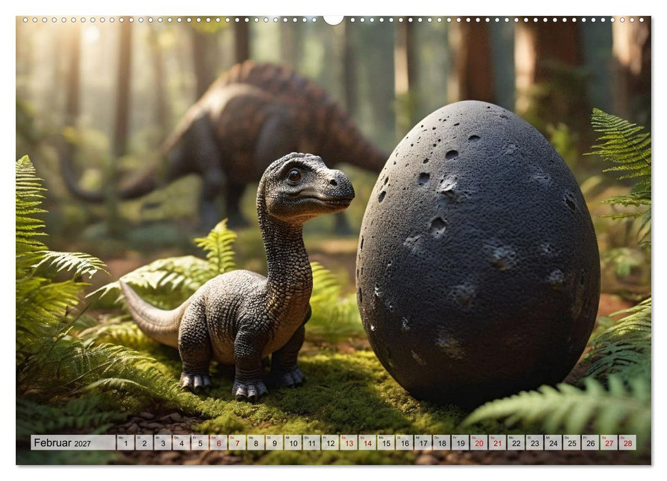 Prähistorische Kinderstube - niedliche Tierkinder der Urzeit (CALVENDO Wandkalender 2027)