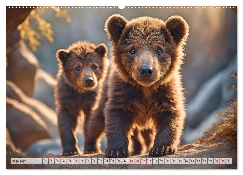Prähistorische Kinderstube - niedliche Tierkinder der Urzeit (CALVENDO Wandkalender 2027)