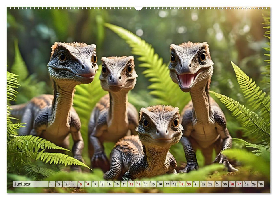 Prähistorische Kinderstube - niedliche Tierkinder der Urzeit (CALVENDO Wandkalender 2027)