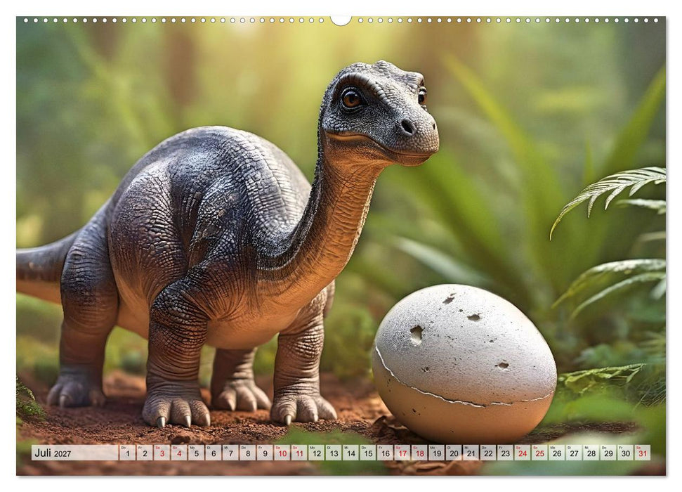Prähistorische Kinderstube - niedliche Tierkinder der Urzeit (CALVENDO Premium Wandkalender 2027)