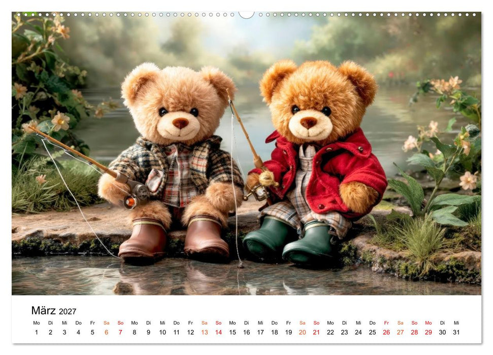 Teddybären - im Doppelpack durchs Jahr (CALVENDO Premium Wandkalender 2027)