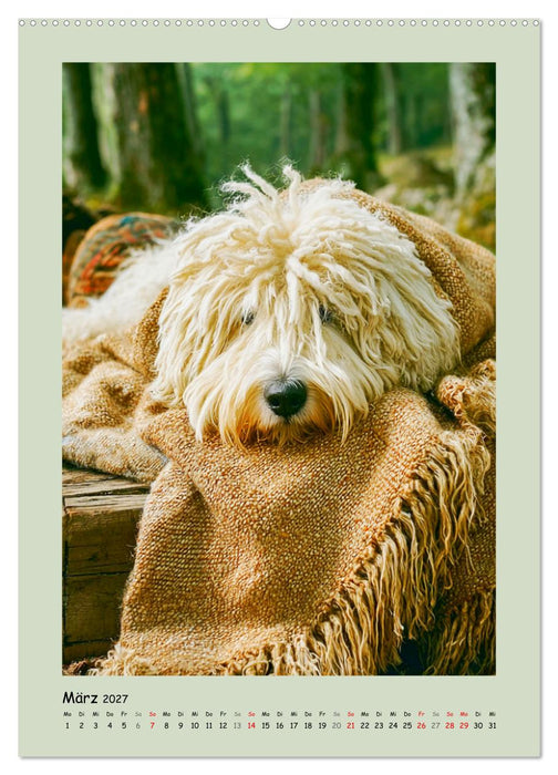 Dreadlocks auf Pfoten. Ungarische Hirtenhunde im Zottelfell (CALVENDO Premium Wandkalender 2027)