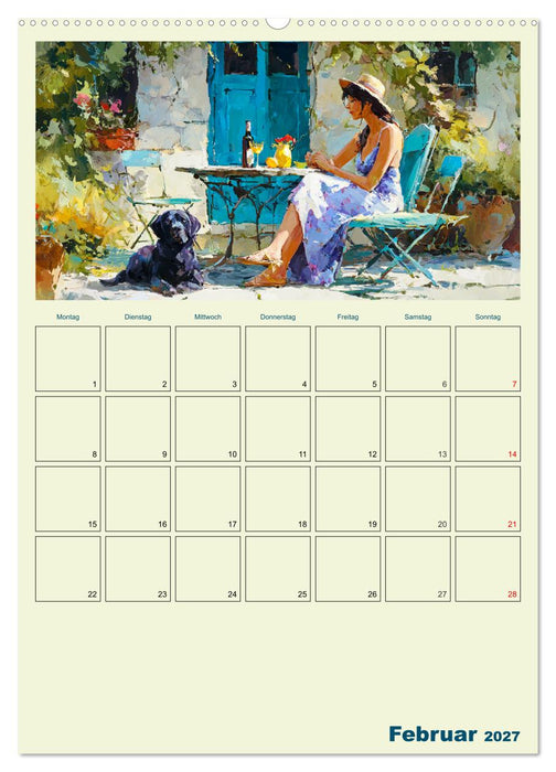 Frauen im Garten. Poesie im Aquarell-Stil (CALVENDO Wandkalender 2027)