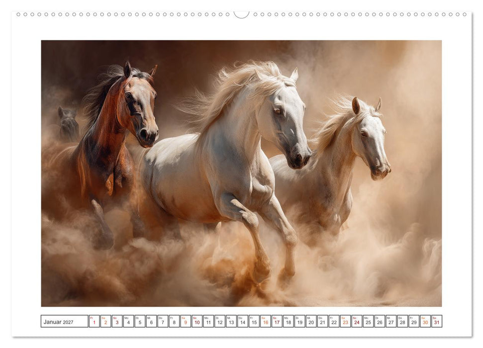 Pferde wie gemalt (CALVENDO Premium Wandkalender 2027)