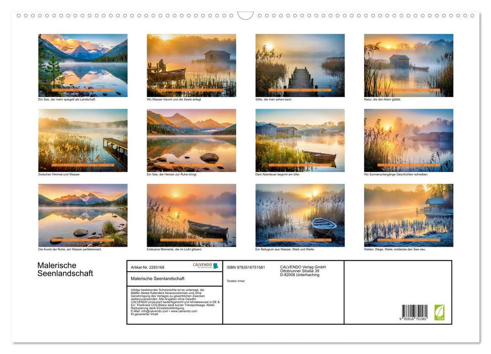 Malerische Seenlandschaft (CALVENDO Wandkalender 2027)