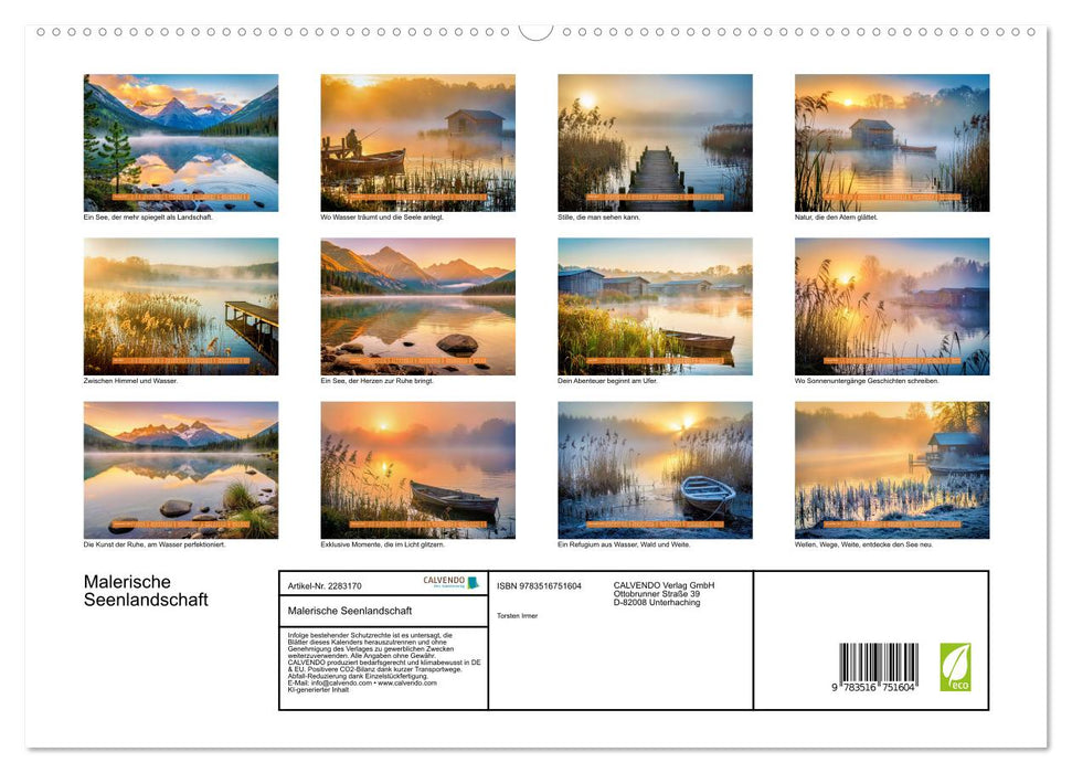 Malerische Seenlandschaft (CALVENDO Premium Wandkalender 2027)