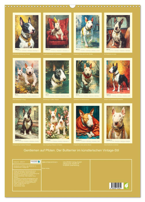 Gentlemen auf Pfoten. Der Bullterrier im künstlerischen Vintage-Stil (CALVENDO Wandkalender 2027)