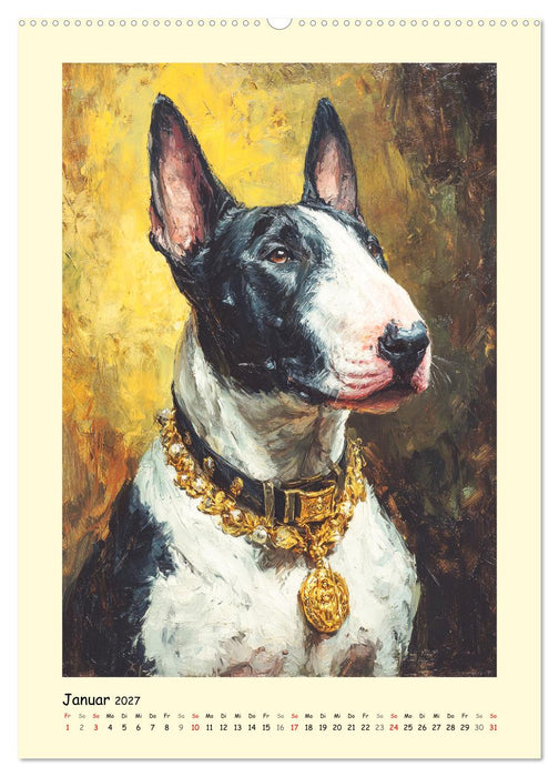 Gentlemen auf Pfoten. Der Bullterrier im künstlerischen Vintage-Stil (CALVENDO Premium Wandkalender 2027)
