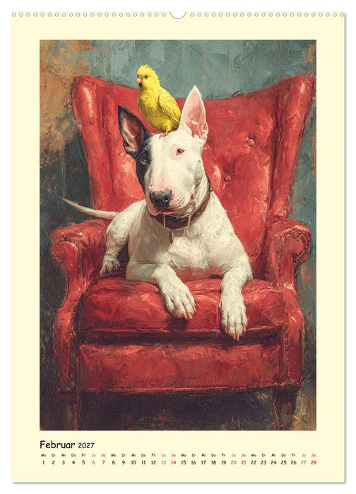 Gentlemen auf Pfoten. Der Bullterrier im künstlerischen Vintage-Stil (CALVENDO Premium Wandkalender 2027)