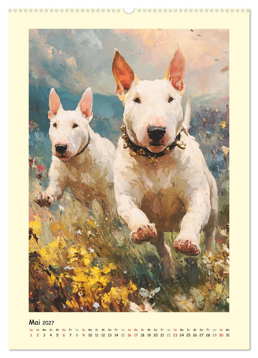 Gentlemen auf Pfoten. Der Bullterrier im künstlerischen Vintage-Stil (CALVENDO Premium Wandkalender 2027)