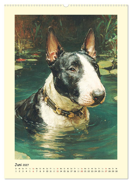 Gentlemen auf Pfoten. Der Bullterrier im künstlerischen Vintage-Stil (CALVENDO Premium Wandkalender 2027)
