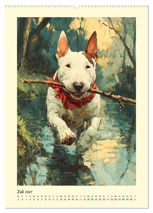 Gentlemen auf Pfoten. Der Bullterrier im künstlerischen Vintage-Stil (CALVENDO Premium Wandkalender 2027)
