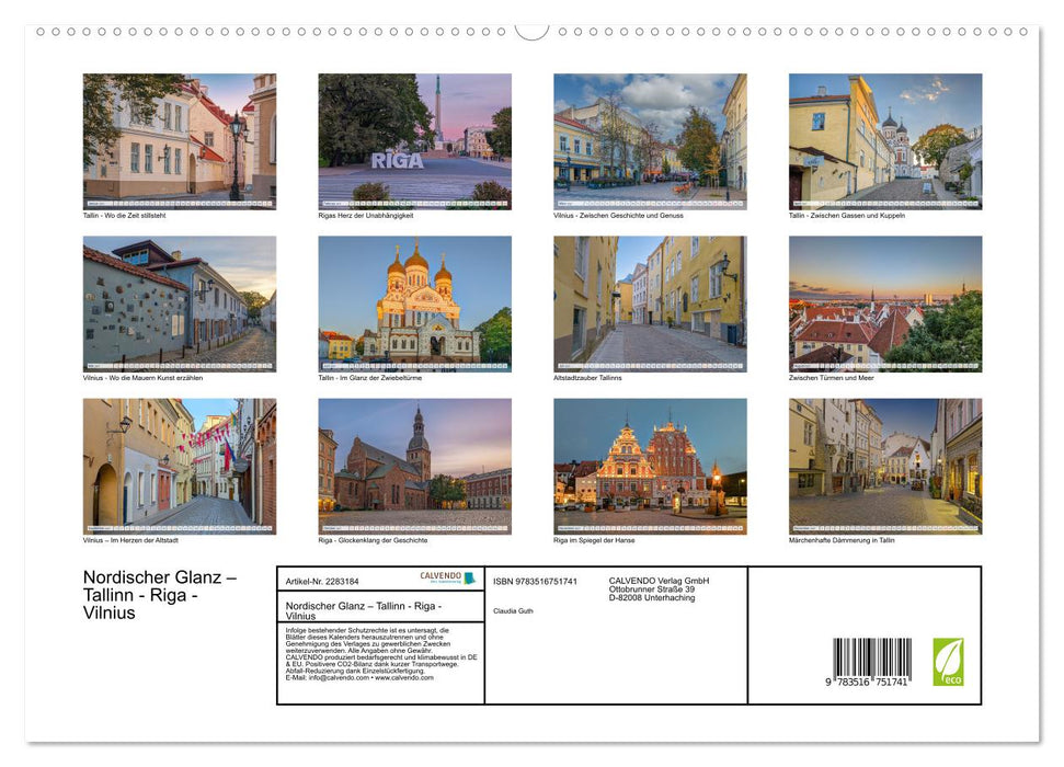 Nordischer Glanz – Tallinn - Riga - Vilnius (CALVENDO Premium Wandkalender 2027)