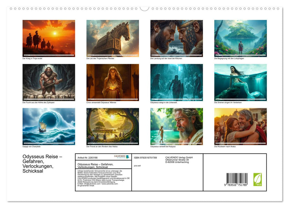 Odysseus Reise – Gefahren, Verlockungen, Schicksal (CALVENDO Premium Wandkalender 2027)