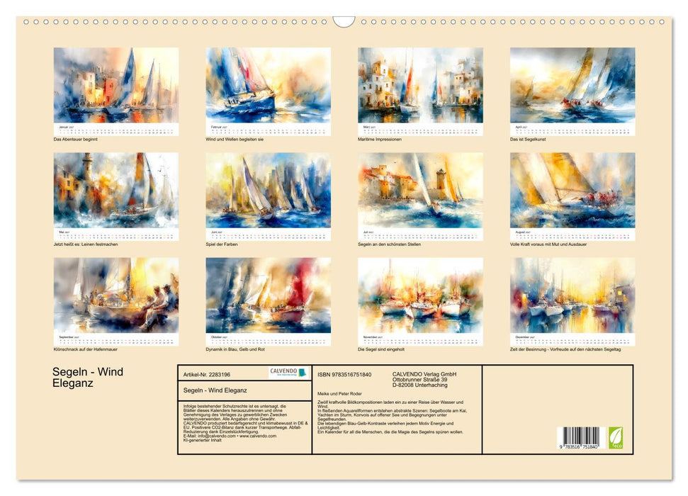 Segeln - Wind Eleganz (CALVENDO Wandkalender 2027)