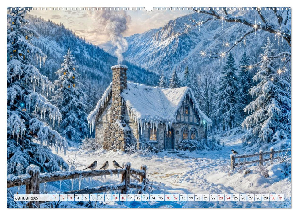Märchenhafte Cottages - Waldzauber und versteckte Tiere entdecken! (CALVENDO Wandkalender 2027)