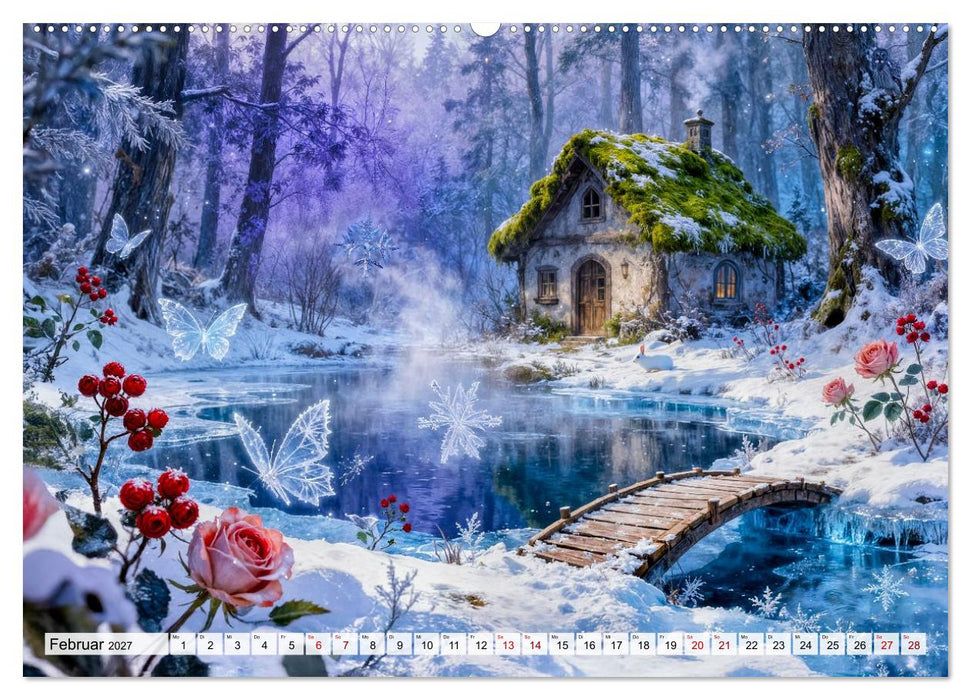 Märchenhafte Cottages - Waldzauber und versteckte Tiere entdecken! (CALVENDO Wandkalender 2027)