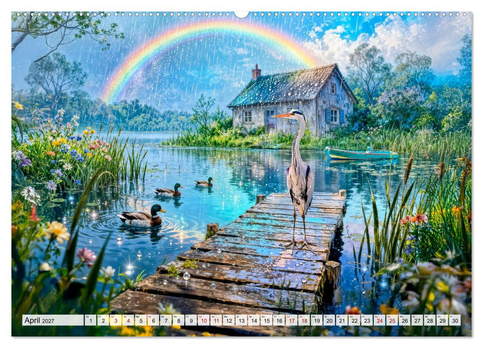 Märchenhafte Cottages - Waldzauber und versteckte Tiere entdecken! (CALVENDO Wandkalender 2027)