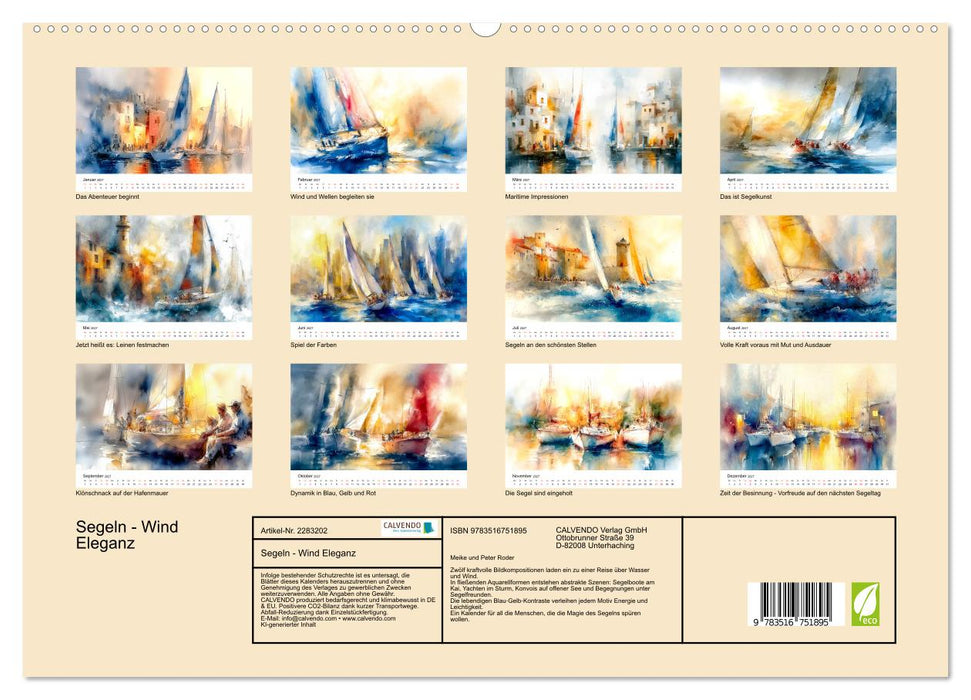 Segeln - Wind Eleganz (CALVENDO Premium Wandkalender 2027)