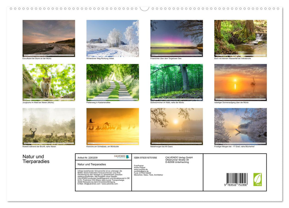 Natur und Tierparadies (CALVENDO Premium Wandkalender 2027)