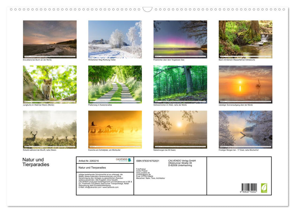 Natur und Tierparadies (CALVENDO Wandkalender 2027)