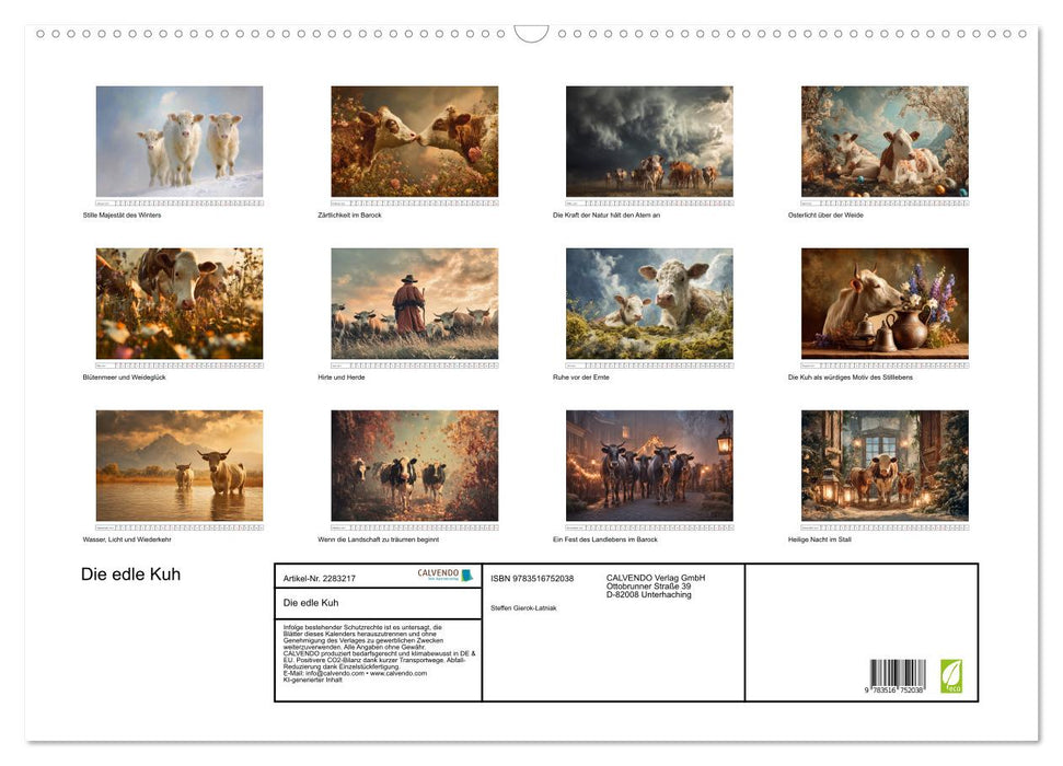 Die edle Kuh (CALVENDO Wandkalender 2027)