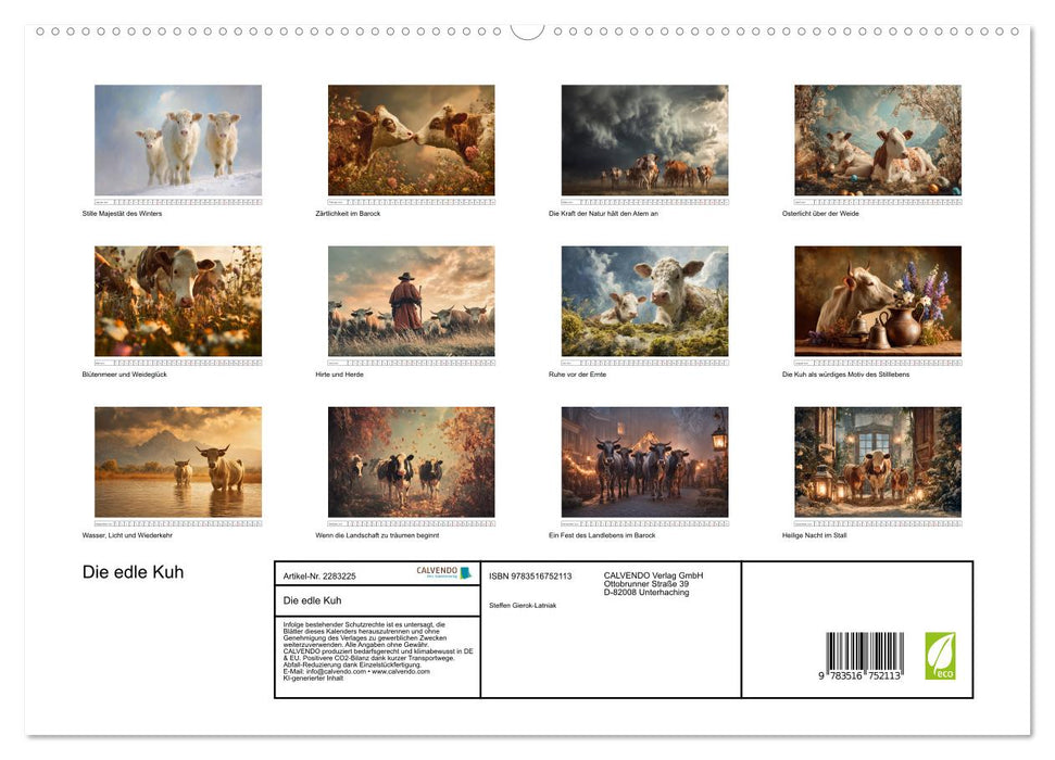 Die edle Kuh (CALVENDO Premium Wandkalender 2027)