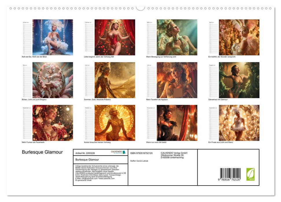 Burlesque Glamour (CALVENDO Premium Wandkalender 2027)