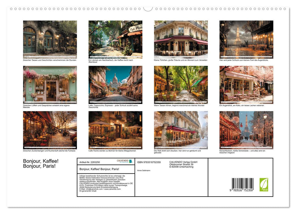 Bonjour, Kaffee! Bonjour, Paris! (CALVENDO Premium Wandkalender 2027)