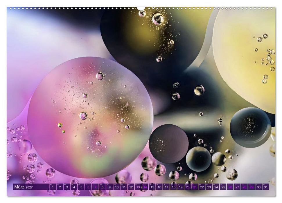 Öltropfen in Wasser (CALVENDO Premium Wandkalender 2027)