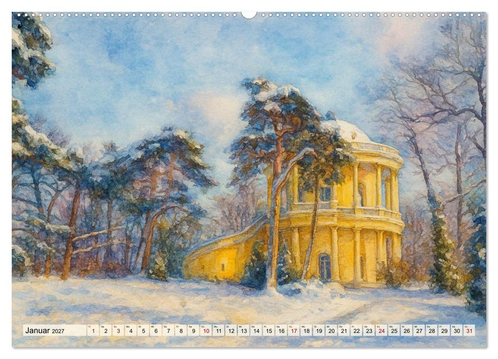 Potsdam – Historische Ansichten im Aquarellstil (CALVENDO Wandkalender 2027)
