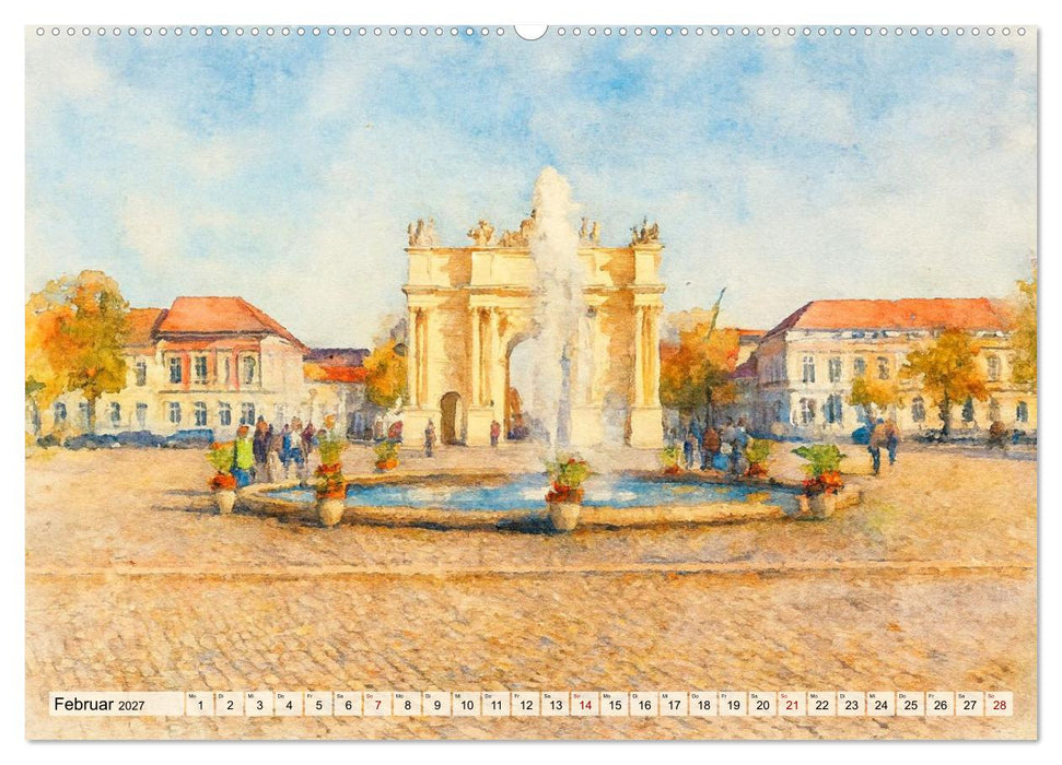 Potsdam – Historische Ansichten im Aquarellstil (CALVENDO Wandkalender 2027)