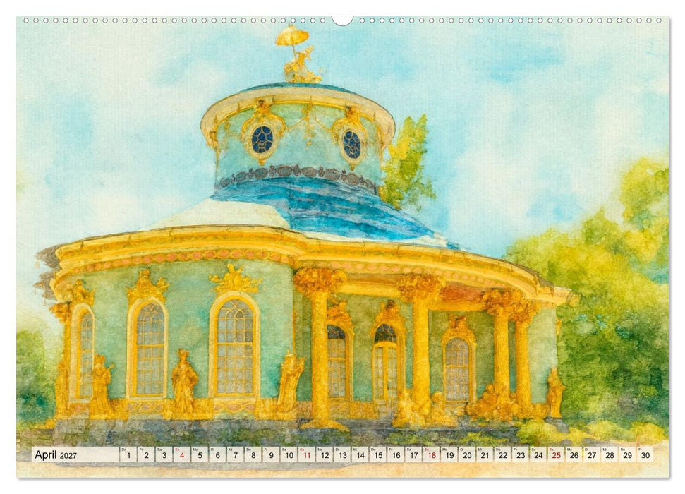 Potsdam – Historische Ansichten im Aquarellstil (CALVENDO Wandkalender 2027)