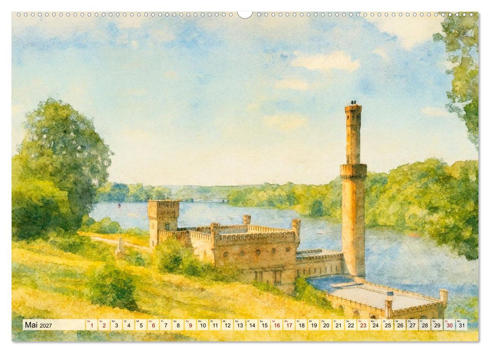 Potsdam – Historische Ansichten im Aquarellstil (CALVENDO Wandkalender 2027)