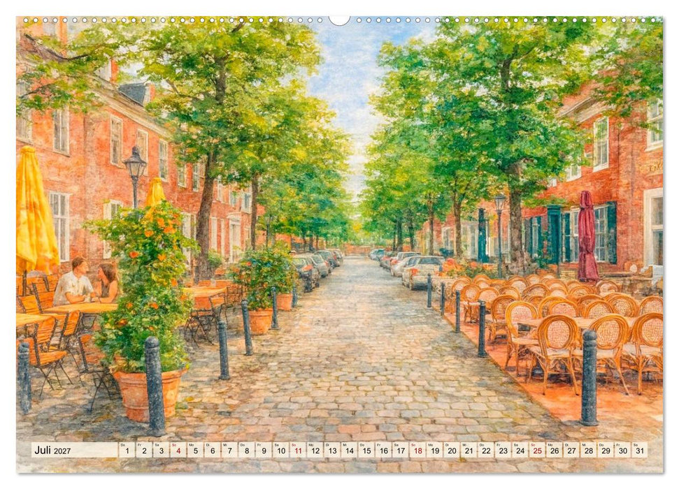 Potsdam – Historische Ansichten im Aquarellstil (CALVENDO Premium Wandkalender 2027)