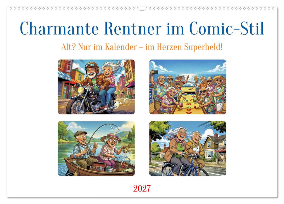 Charmante Rentner im Comic-Stil (CALVENDO Wandkalender 2027)