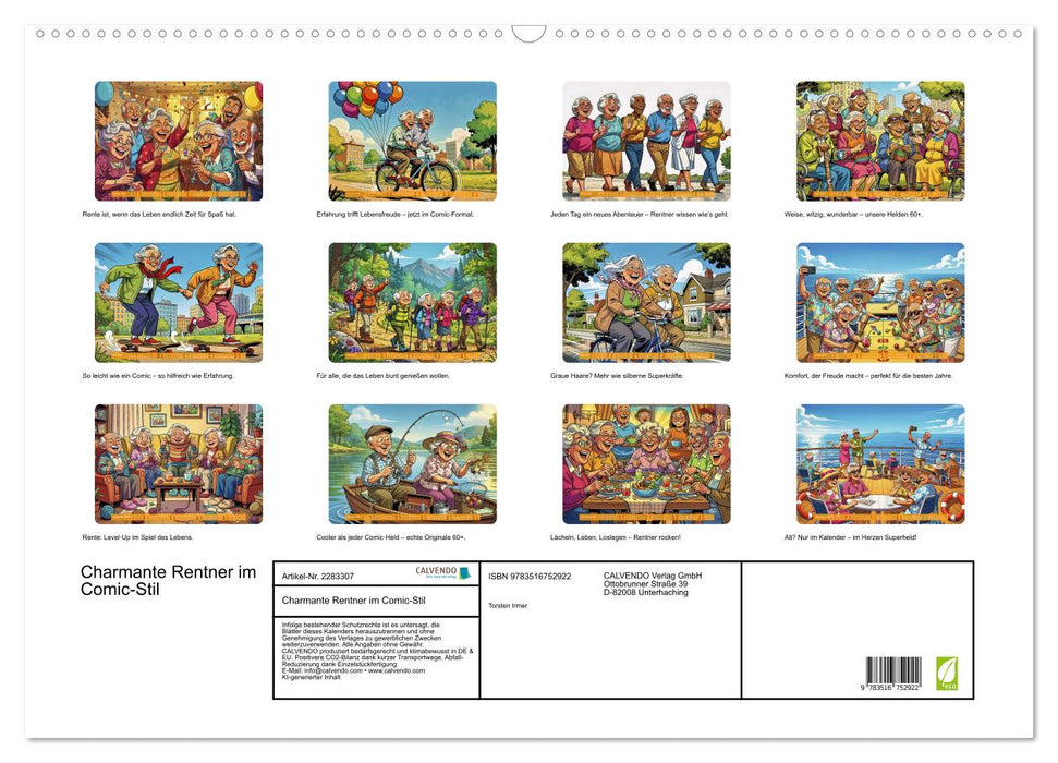 Charmante Rentner im Comic-Stil (CALVENDO Wandkalender 2027)