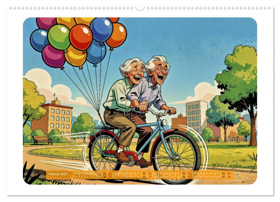 Charmante Rentner im Comic-Stil (CALVENDO Wandkalender 2027)