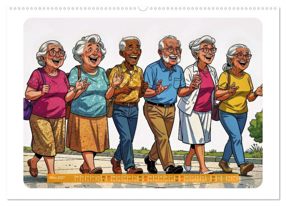 Charmante Rentner im Comic-Stil (CALVENDO Wandkalender 2027)