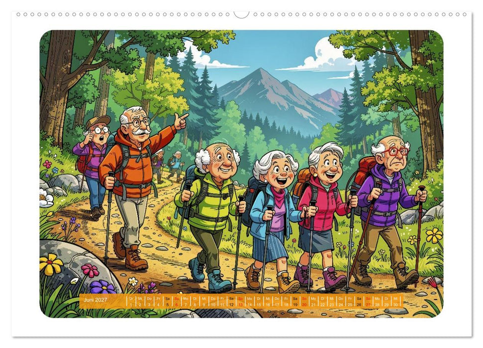 Charmante Rentner im Comic-Stil (CALVENDO Premium Wandkalender 2027)