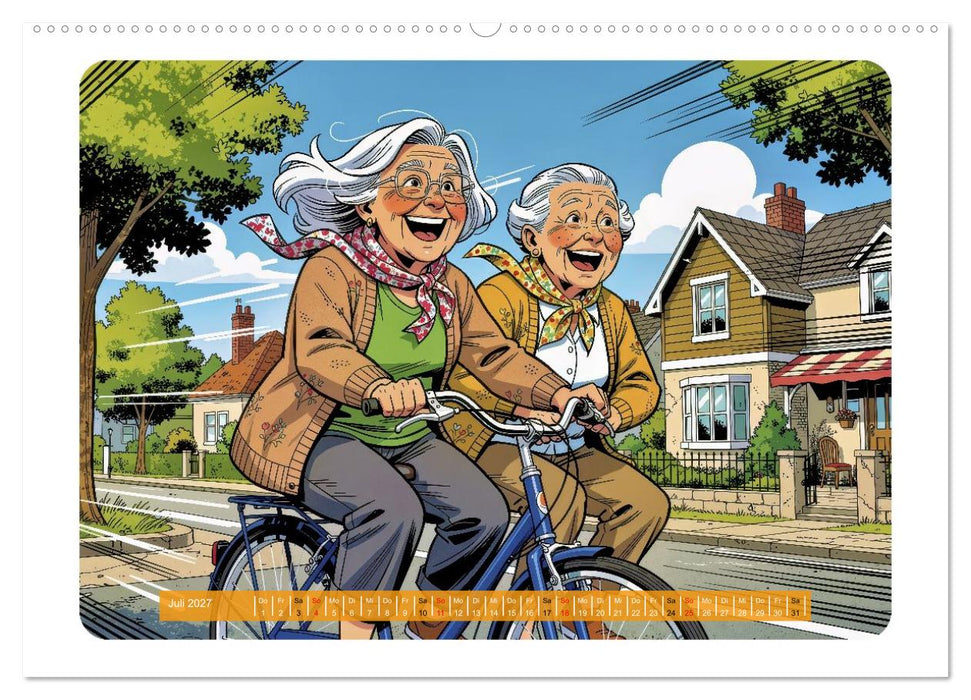 Charmante Rentner im Comic-Stil (CALVENDO Premium Wandkalender 2027)