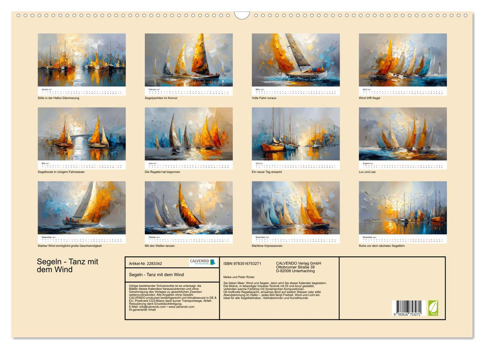 Segeln - Tanz mit dem Wind (CALVENDO Wandkalender 2027)